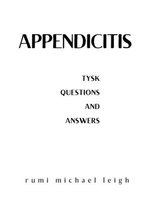 cover image of Appendicitis